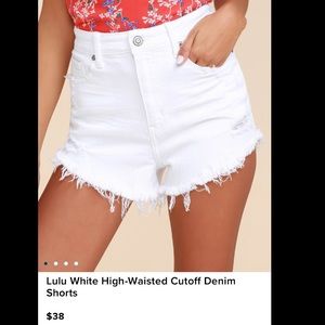 Lulus White High Waisted Denim Shorts- TAGS ON!